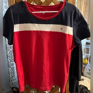 Tommy Hilfiger Red and Blue T-Shirt